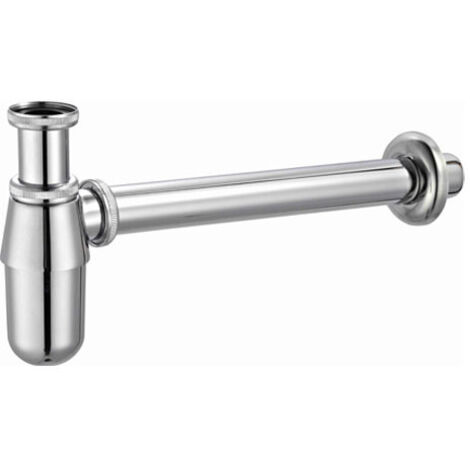 Standard-Metall-Waschtisch-Siphon mit Rohrleitung, mit 320 mm Rohrleitung, kürzbar