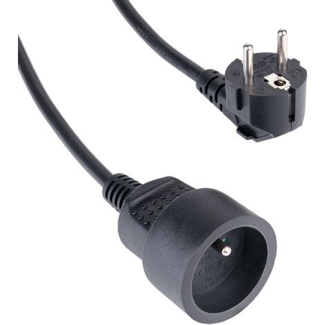 Standard-Verlängerungskabel 2m in Schwarz 3500W