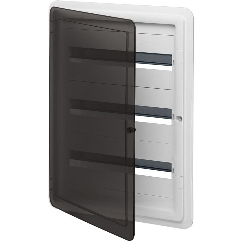 Vimar - Tableau électrique encastré esthétique 54M complet avec rail din noir fumé V53154