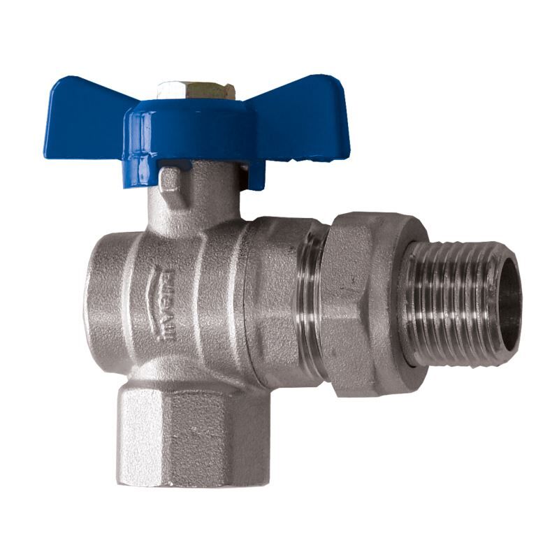 Standard Water Flow Rate Angled Ball Valve with Butterfly Handle Female x Male 1/2' BSP