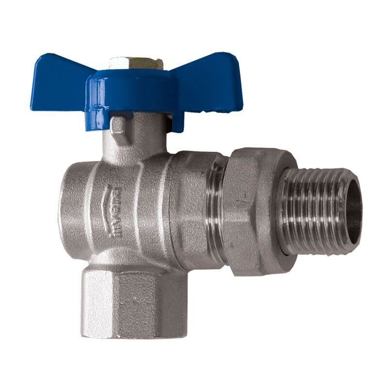 Standard Water Flow Rate Angled Ball Valve with Butterfly Handle Female x Male 3/4' BSP