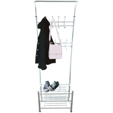 Standgarderobe Flurgarderobe Kleiderständer Jackenständer 1,80m (Weiß)