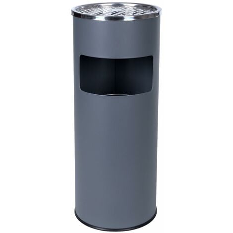 Standing Ashtray Rubbish Bin With Inner Bucket Outdoor Stainless Standing Ashtray Rubbish Bin With Inner Bucket Outdoor Stainless Steel 60 5 X 24 5cm Black Grey Silver