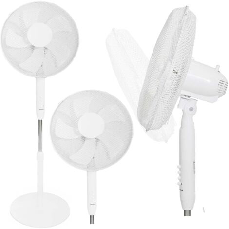 Standing Floor Fan 45W - 3 Modes, 5 Blades, White