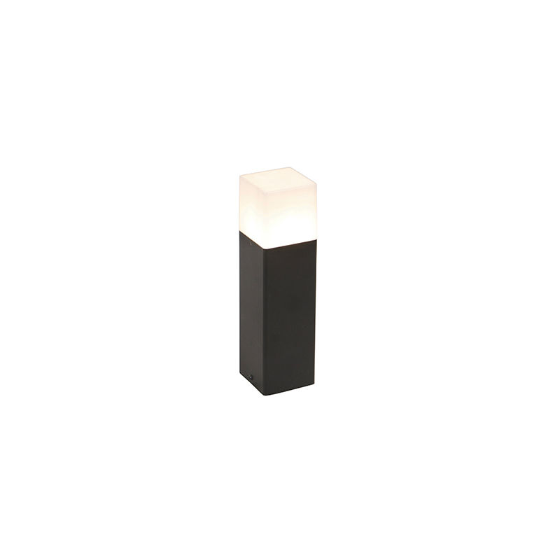 Standing outdoor lamp black with opal white shade 30 cm - Denmark