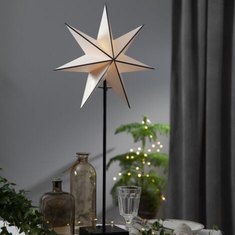 Standleuchte "Astro", weiß/schwarz, 74x35 cm, Batt