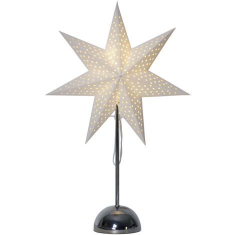 Standleuchte Stern "Lottie", Metall/Papier, beige