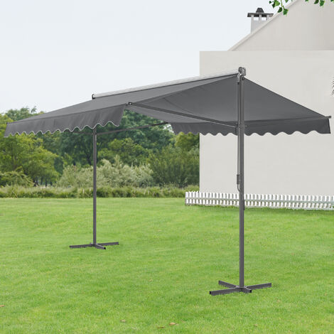 Standmarkise Selenizza freistehend 400x300x260cm Dunkelgrau [pro.tec]