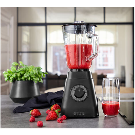 Standmixer Edelstahl BLACK STEEL 1,5L Behälter, 2 Stufen, 6 Klingen - 1000 Watt