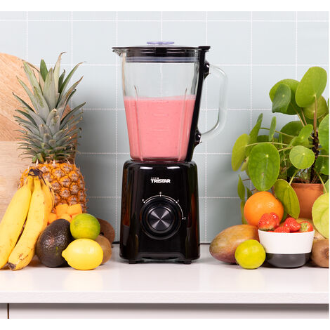 Standmixer, Kunststoff 1,5 Liter Glasgefäß, 2 Stufen 4 Klingen, 500 Watt