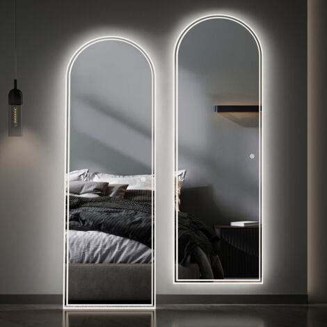 Standspiegel mit Beleuchtung 150x50cm Ganzkörperspiegel mit Beleuchtung Spiegel mit Beleuchtung für Ankleidezimmer, Schlafzimmer, Wohnzimmer, Friseursalon