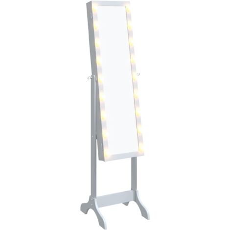 Standspiegel mit LED Weiß 34x37x146 cm vidaXL978717