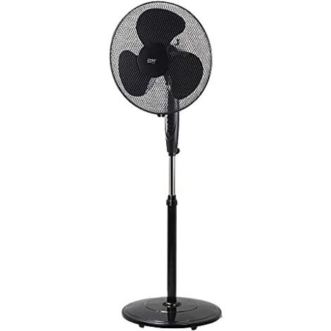 Standventilator mit runder Basis, Farbe Schwarz, Leistung: 45 W, Flügel ø40 cm, höhenverstellbar 110–130 cm, EDM
