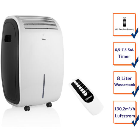 Standventilator mit Wasserkühlung Fernbedienung Timer - Wassertank 8 Liter
