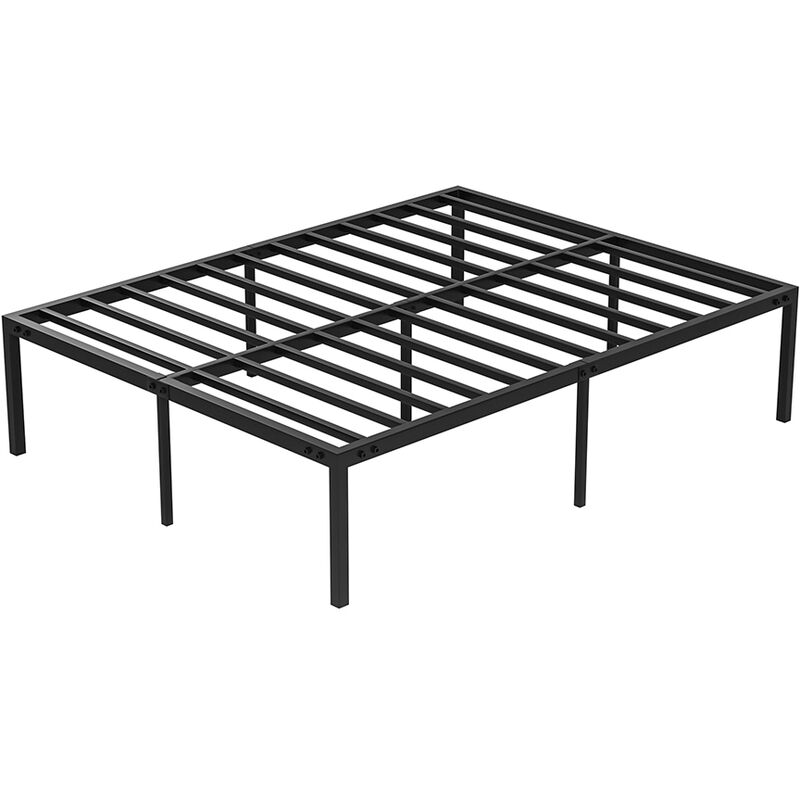 Cadre de lit Double en métal 140x190, Montage Facile métal Lit 2 Personnes, Lit Adolescent Adultes, Enfants(140 x190 cm) - Stanew
