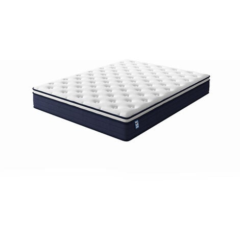 STANEW Matelas à ressorts 140X190cm, Épaisseur 25cm,Matelas à Ressorts ensachés 7 Zones,Luxe Matelas de Lit d'Adulte et d'enfant, Confort et respirabilité,antibactérien et Anti-acariens(140x190x25cm)