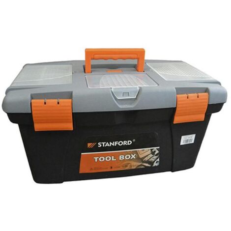 STANFORD caja herramientas 33x15cm c/departamentos , Caja de herramientas Altura: 13 cm Longitud: 34 cm Anchura: 20 cm Caja para herramientas de PVC con asa Med