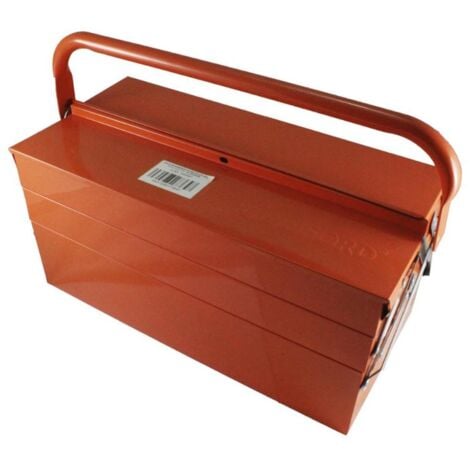 STANFORD caja herramientas metalica 40x20x15 cm , Caja de herramientas metálica con asa Medidas: 404 x 200 x 150 cmPeso: 3100 gramosCon compartimentos y asa abatible