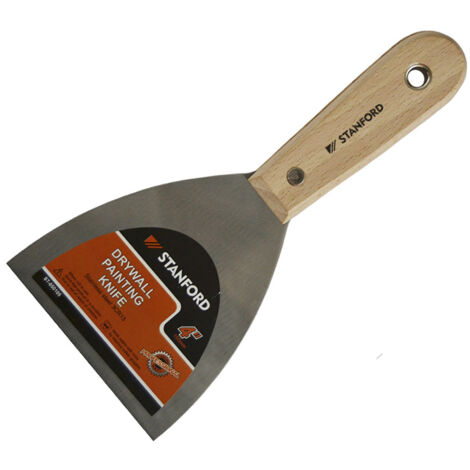 STANFORD espatula acero cromada 100 mm m/ madera , Espátula de acero de 100 mm Stanford. - Espátula de 100 mm (4 pulgadas) con cuchilla de acero resistente y mango de madera natura