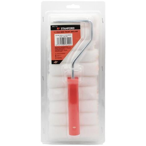 STANFORD set mini rodillo &4310 recambios set , Set de mini rodillo con 10 recambios Stanford Set ideal para trabajos de pintura de precisión en espacios pequeños o áreas difícil