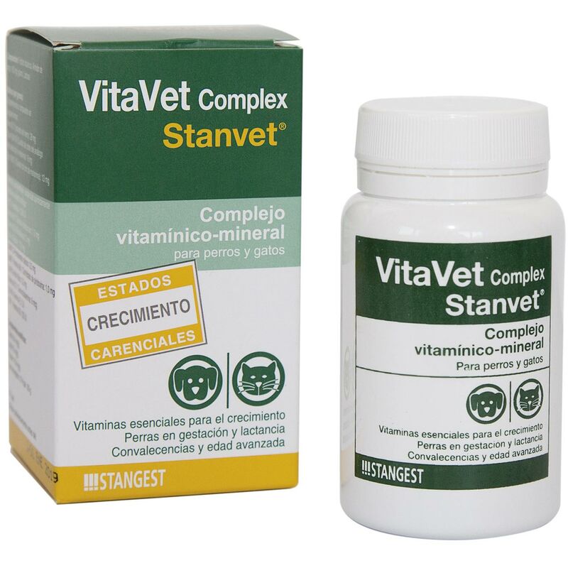 

Stangest - VitaVet Complex Perros y Gatos Multivitamínico para Crecimiento, Convalecencias, Gestación 60 comprimidos