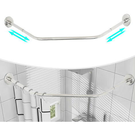 Stanghetta tenda doccia forma diamante vasca, stanghetta doccia acciaio inox, supporto angolo
