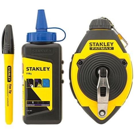 main image of "Stanley 0-47-681 FatMax Chalk Line & Blue Builders Chalk 30m"