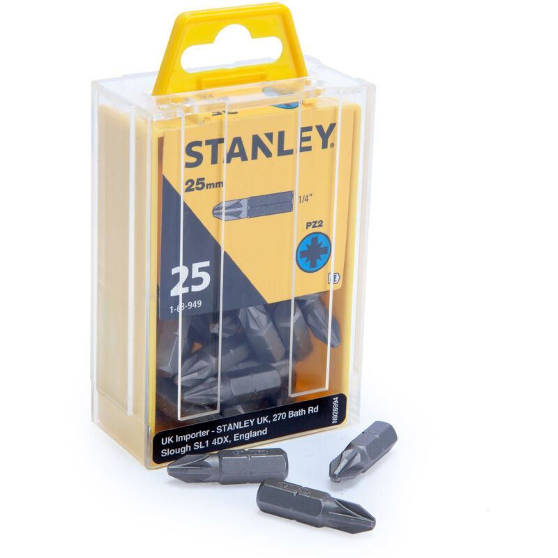 1-68-949 PZ2 25mm Bit 1/4' Hex, Pack of 25 - Stanley