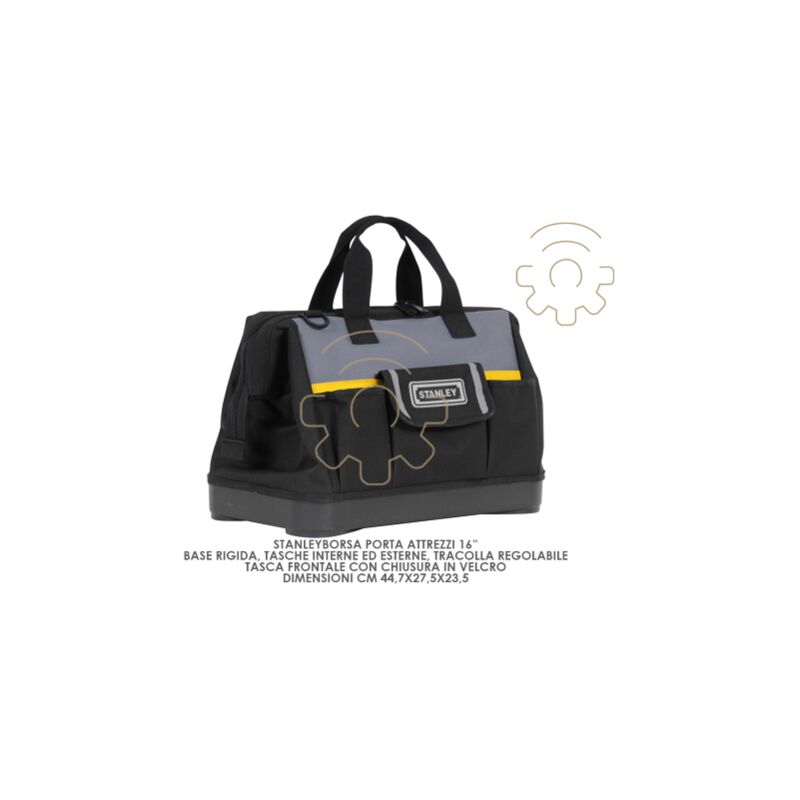 Borsa porta attrezzi cm 44,7 x 27,5 x 23,5 tasche interne esternetracolla rgolabil taa frontale chiusura a strappo - Stanley