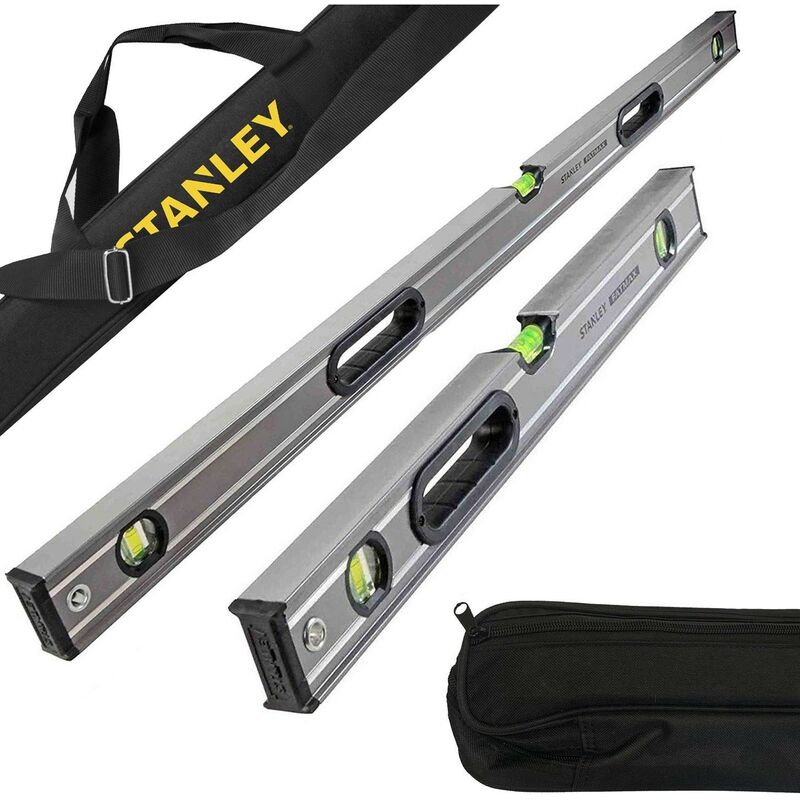 Stanley - 1200mm 600mm Fatmax Box Beam Levels with Fatmax Padded 1800mm Level Bag