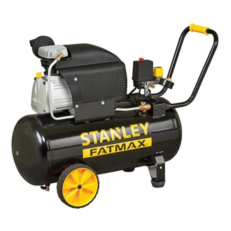 Stanley Fatmax Kompressor, 50 Liter, 10 Bar, Ölgeschmiert, Horizontales Modell, 2, 5 Ps, 240 L/min Luftleistung, Tragbar, Schwarz Gelb, Geeignet Zum