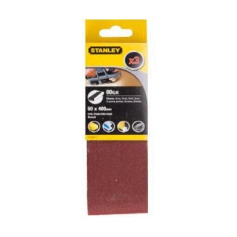 STANLEY - 3 NASTRI ABRASIVI GRANA 80 60X400MM