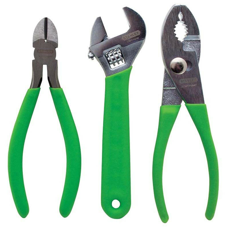 Stanley High Vis 3 Piece Plier And Wrench Set - N/A