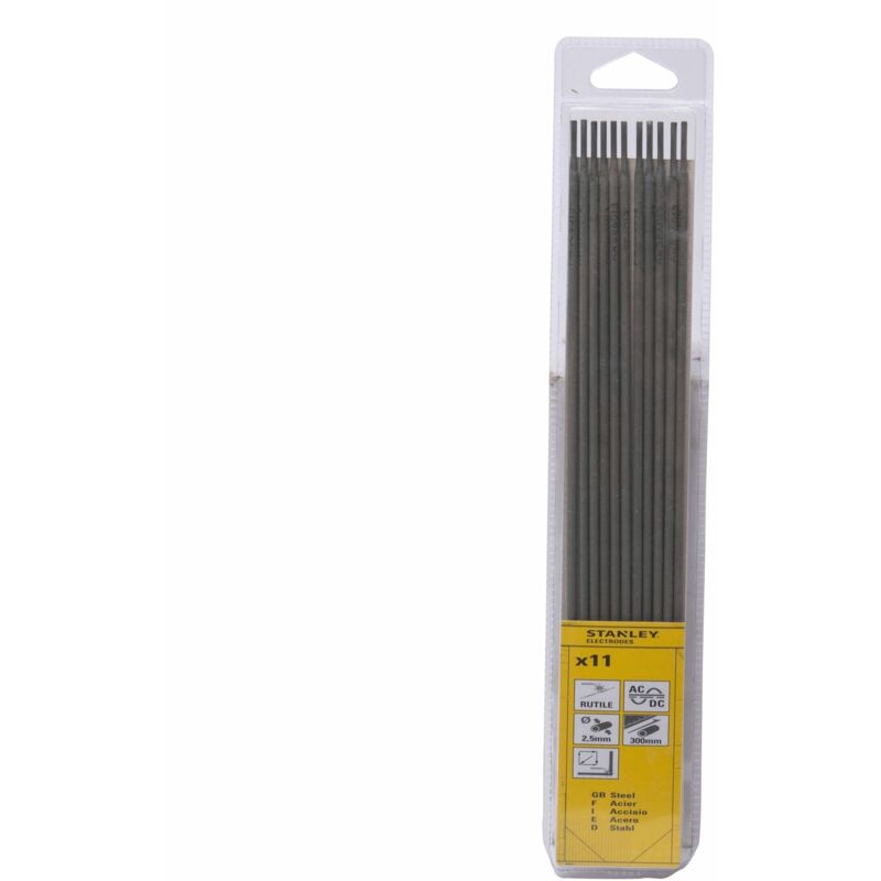 STANLEY 460725 Lot de 11 électrodes rutiles acier Ø 2 5 mm 350 mm Baguettes de soudure - vue 3