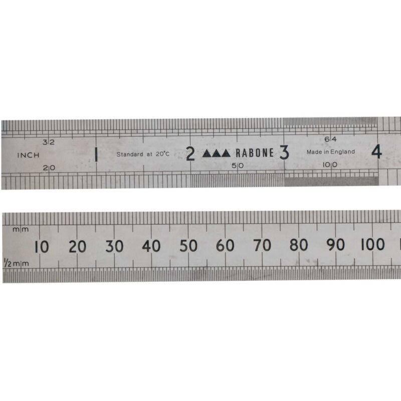 Stanley 64R Rustless Steel Rule, 300mm (12-inch), Model 0-35-401