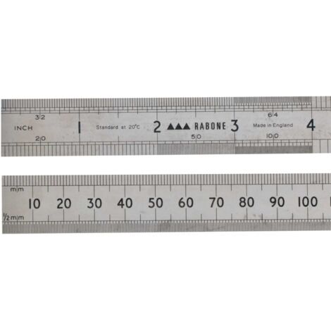 Stanley 64R Rustless Steel Rule, 300mm (12-inch), Model 0-35-401