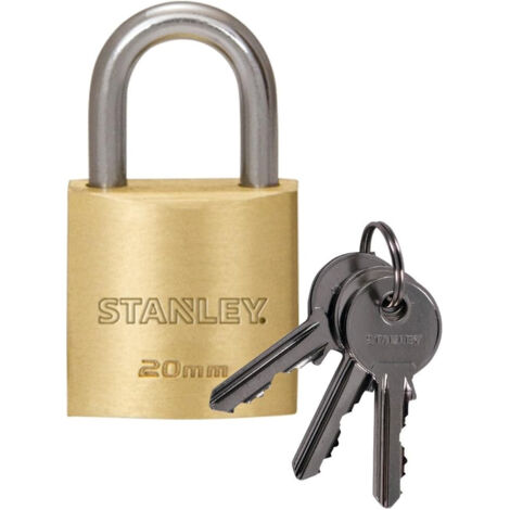 STANLEY 917012  Cadenas en Laiton - Longueur 20 mm - Jeu de 3 Clés
