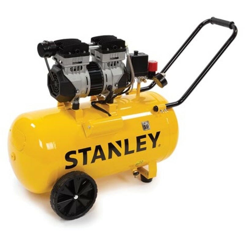 Stanley - Compresseur, compresseur d'air sans huile, compresseur silencieux, horizontal, 1 ch, 8 bar, cuve 50 l