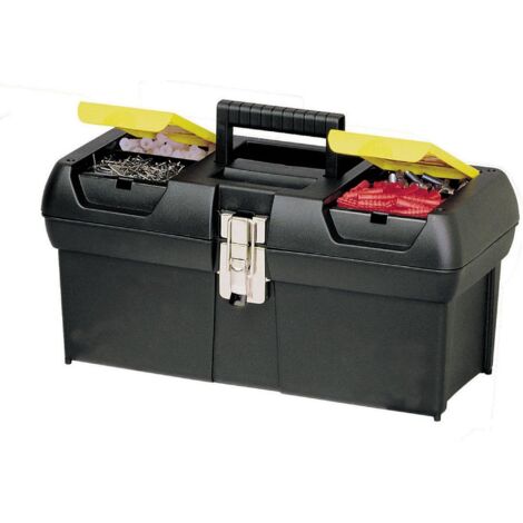 Stanley – Boîte à outils 41,1 x 19,9 x 18,5 cm – Polypropylène résistant – Fermetures métalliques – Poignée ergonomique – 2 organiseurs intégrés