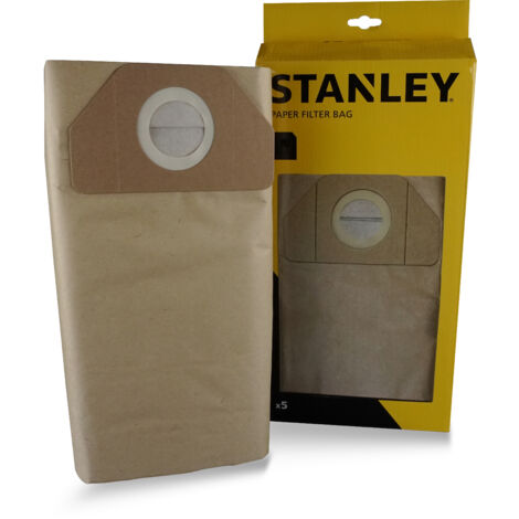 Stanley Bolsas de filtro de papel 30 l para aspiradores sólidos y líquidos (5 pcs)