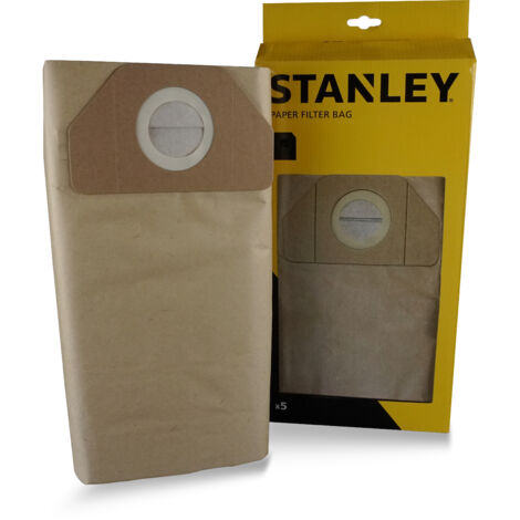 Stanley Bolsas de filtro de papel 30 l para aspiradores sólidos y líquidos (5 pcs)