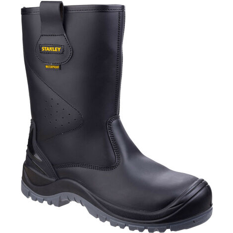 Stanley – Botte de sécurité S3 imperméable pour chantiers humides – Cuir léger – Semelle anti-perforation – Norme EN 20345 WR SRC – Pointure 45
