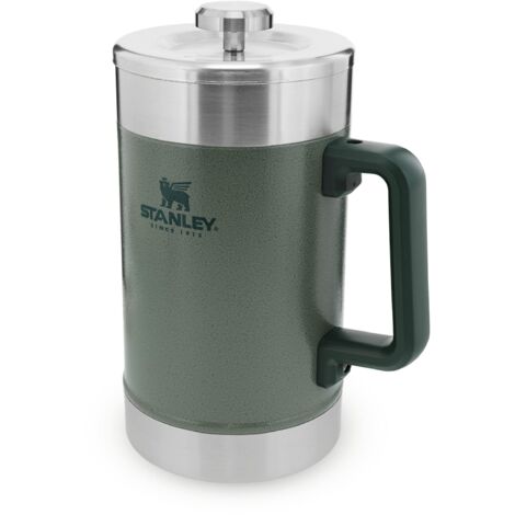 Stanley Caffettiera a stantuffo Classic Stay 1.4L o 48OZ Verde Hammertone Mantiene caldo per 4 ore Filtro a rete Sedimenti minimi Pressa per caffè in acciaio integrata BPA-free