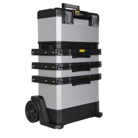 Stanley – Chariot à outils servante roulante – 2 tiroirs – Dimensions 568x389x893mm – Métal et polypropylène – Roues pour transport facile