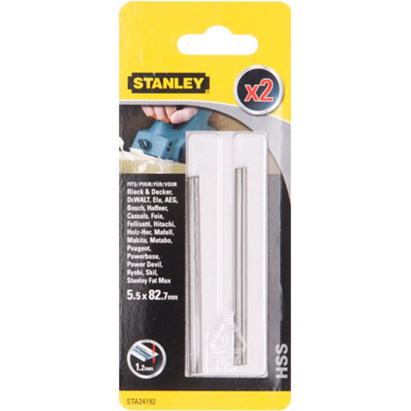 

Stanley ® - cuchillas de cepillar Stanley - 'STA24192 XJ-HSS 82 x 5,5 mm - 2 piezas