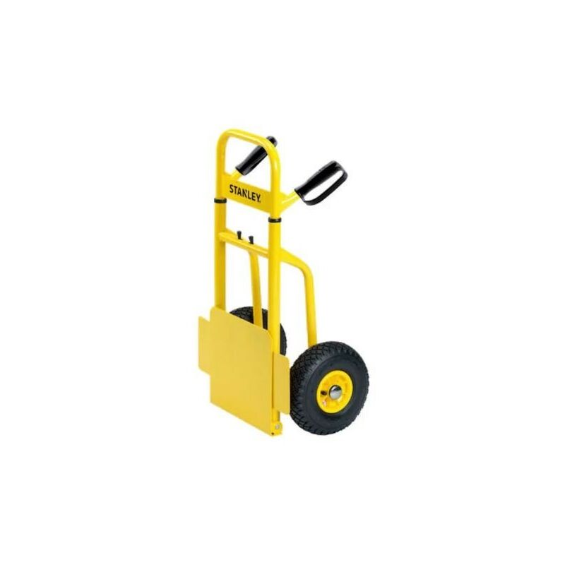 Stanley – Diable professionnel télescopique 120 kg – Acier inoxydable – Roues pneumatiques 26 cm – Design ergonomique pour transport facile