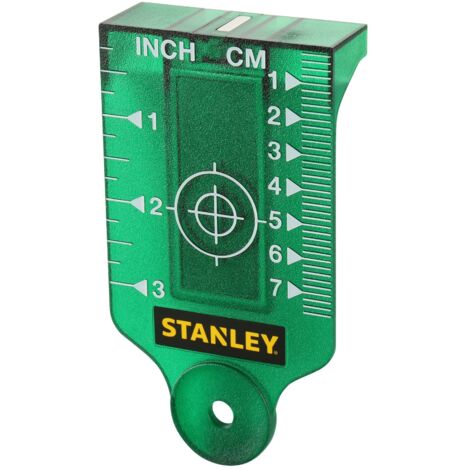 Stanley – Cible magnétique réfléchissante verte 100 x 70 mm – Pour nivellement supports muraux – Compatible faux-plafonds - STHT1-77368