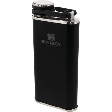 Stanley Classic Wide Mouth Flask 0.23L Matt Black with Never- Lose Cap - Fiaschetta per anca in Acciaio Inossidabile con ampia apertura per un facile riempimento e dosaggio - Senza BPA