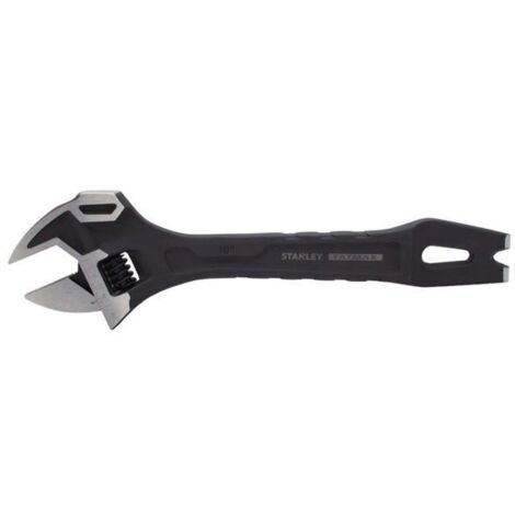 Stanley – Clé ajustable 4 en 1 – Ouverture de mâchoire 37 mm – Pour travaux de démolition et extraction de clous – Outil professionnel