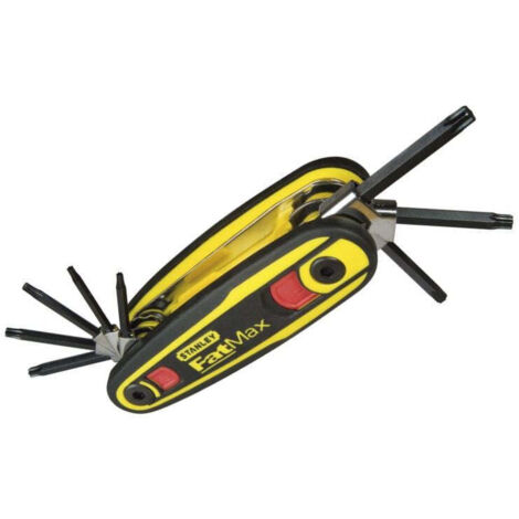 Stanley – Clé mâle mixte sur support verrouillable – Jeu de 8 pièces 1,5-2-2,5-3-4-5-6-8mm – Poignée bimatière ergonomique – 97552